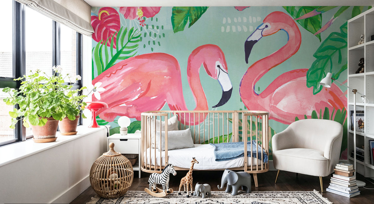 Fruity Flamingos I Mural Wallpaper - room preview 02