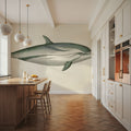 Striped Dolphin Mural Wallpaper - room preview 02