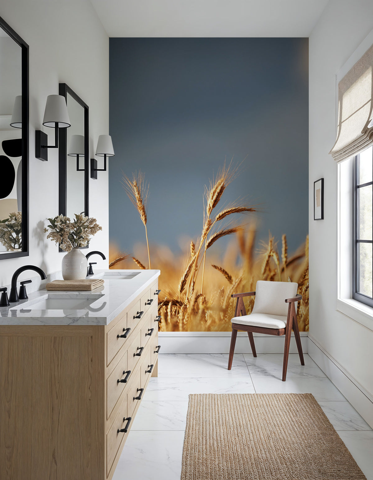 Golden Crop Field Mural Wallpaper - room preview 02