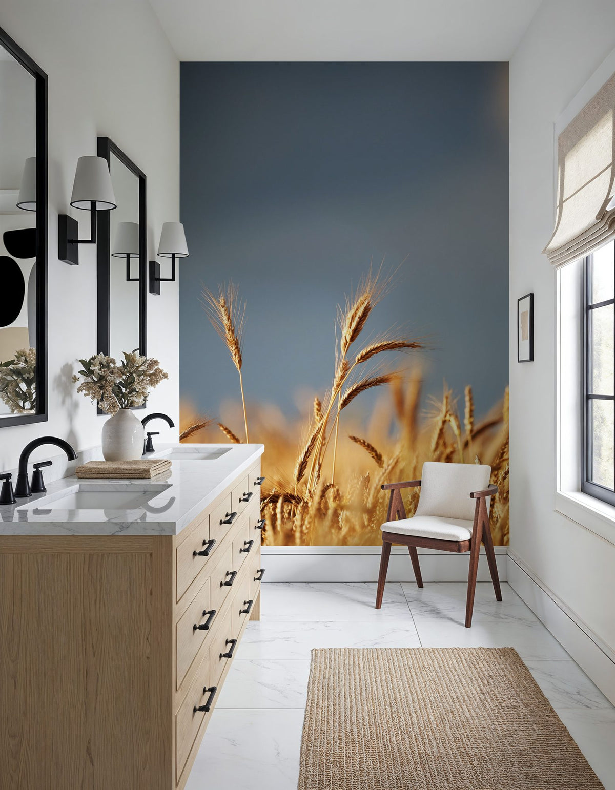 Golden Crop Field Mural Wallpaper - room preview 02