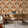 Cardinals & Winterberries, Yellow Mural Wallpaper - room preview 02