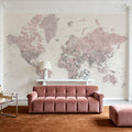 World Map Cities - Madelia Mural Wallpaper - room preview 02