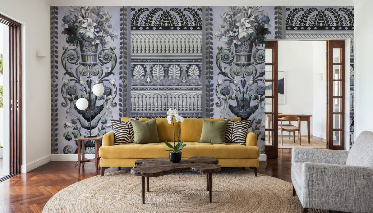 Flower Mountain, Lavender Mural Wallpaper - room preview 02