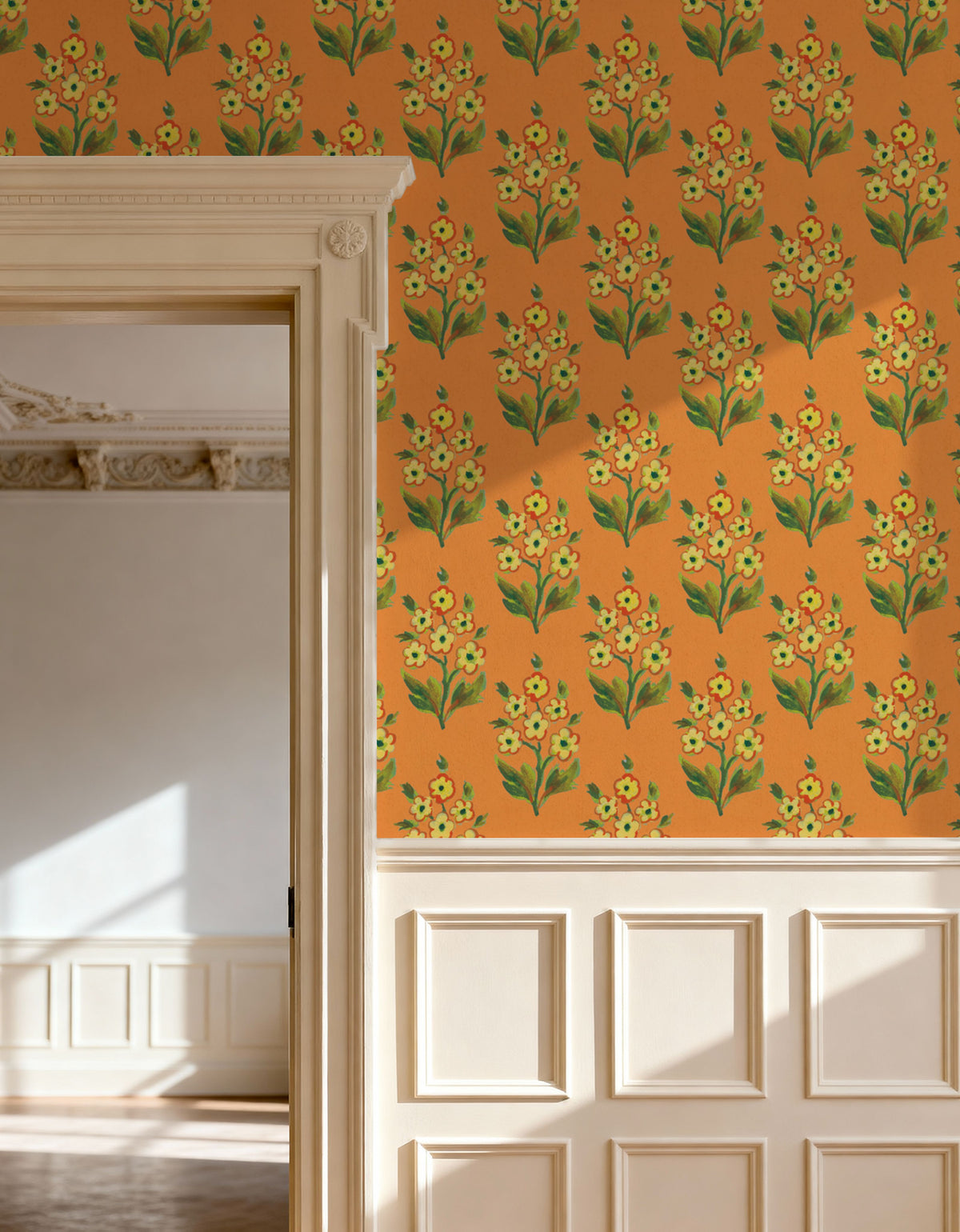 Golden Viva Orange Mural Wallpaper - room preview 02