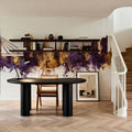 Riga Latvia Skyline Purple & Gold Mural Wallpaper - room preview 02