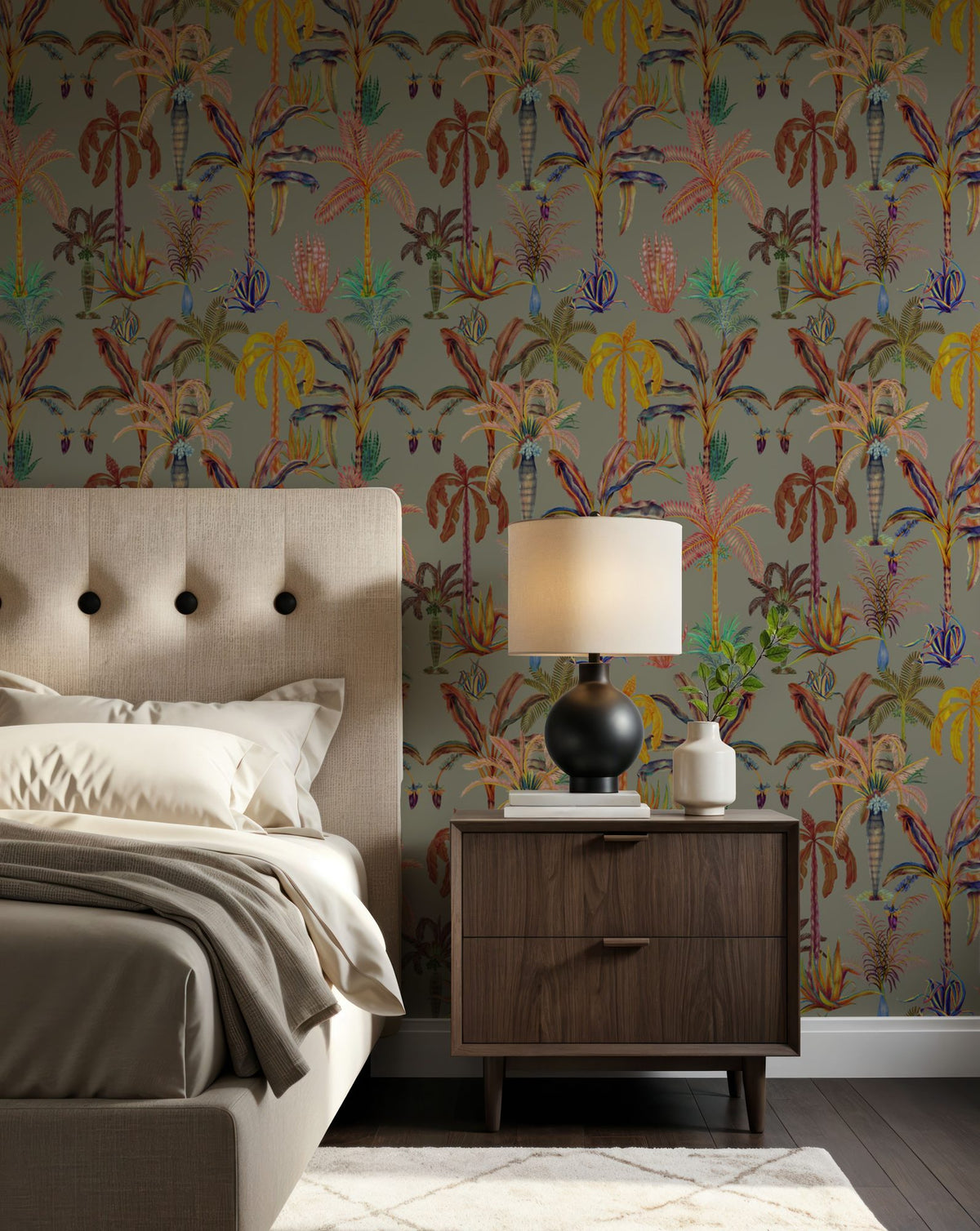 Statement Palms Petite, Laurel Mural Wallpaper - room preview 02