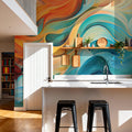 Ocean of Flames Mural Wallpaper - room preview 02