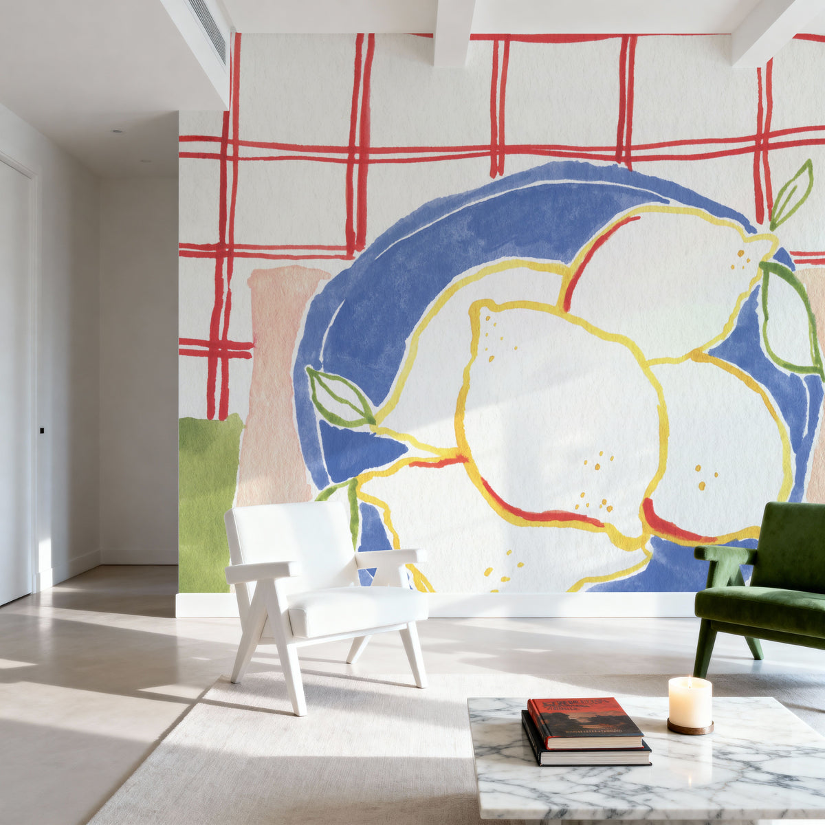 Simple Lemons Mural Wallpaper - room preview 02