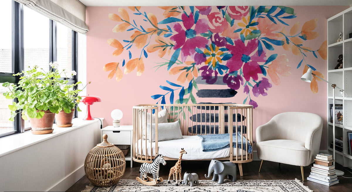 Fun Florals II Mural Wallpaper - room preview 02