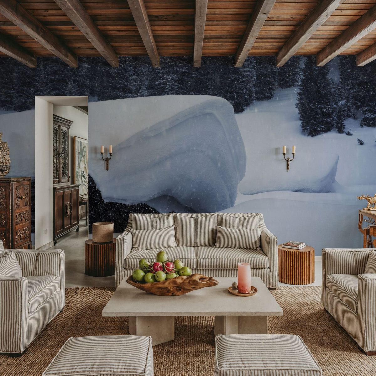Snowing All Night Mural Wallpaper - room preview 02