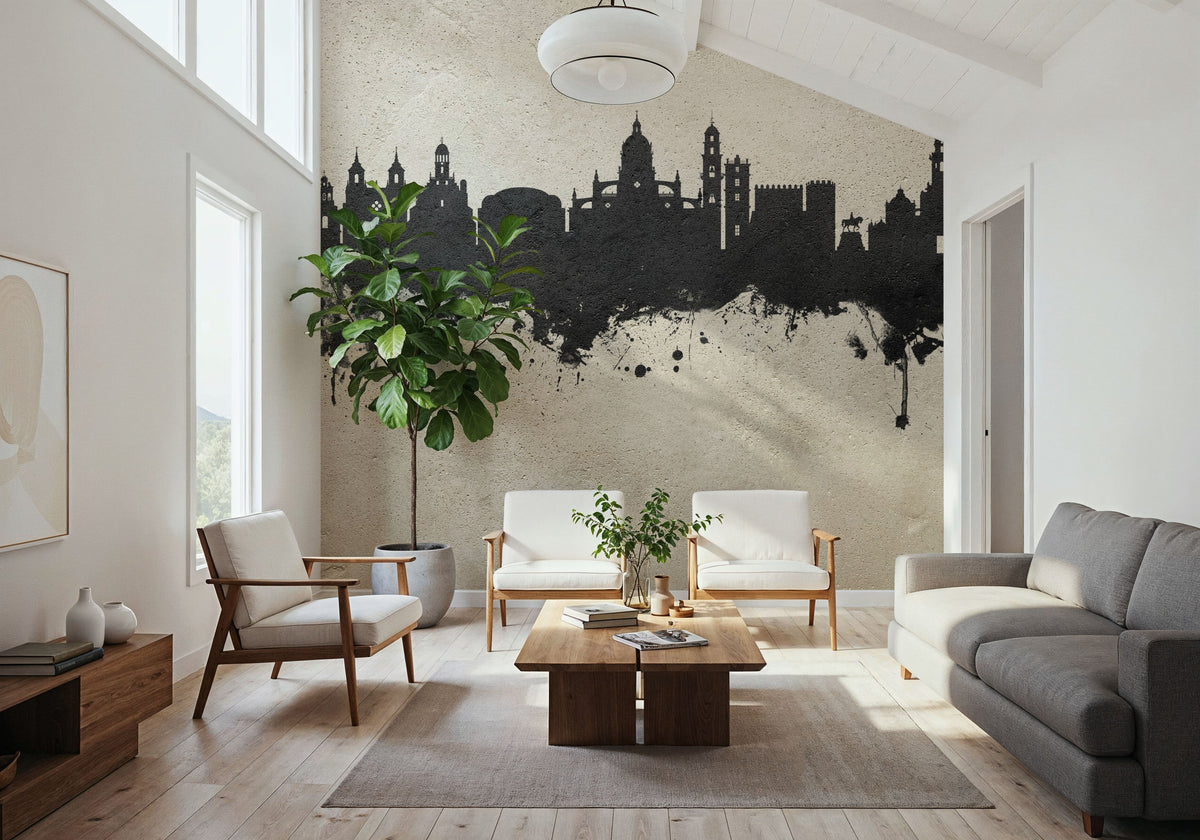Jerez Spain Skyline Concrete Mural Wallpaper - room preview 02