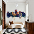 Richmond Virginia Skyline Blue & Bronze Mural Wallpaper - room preview 02