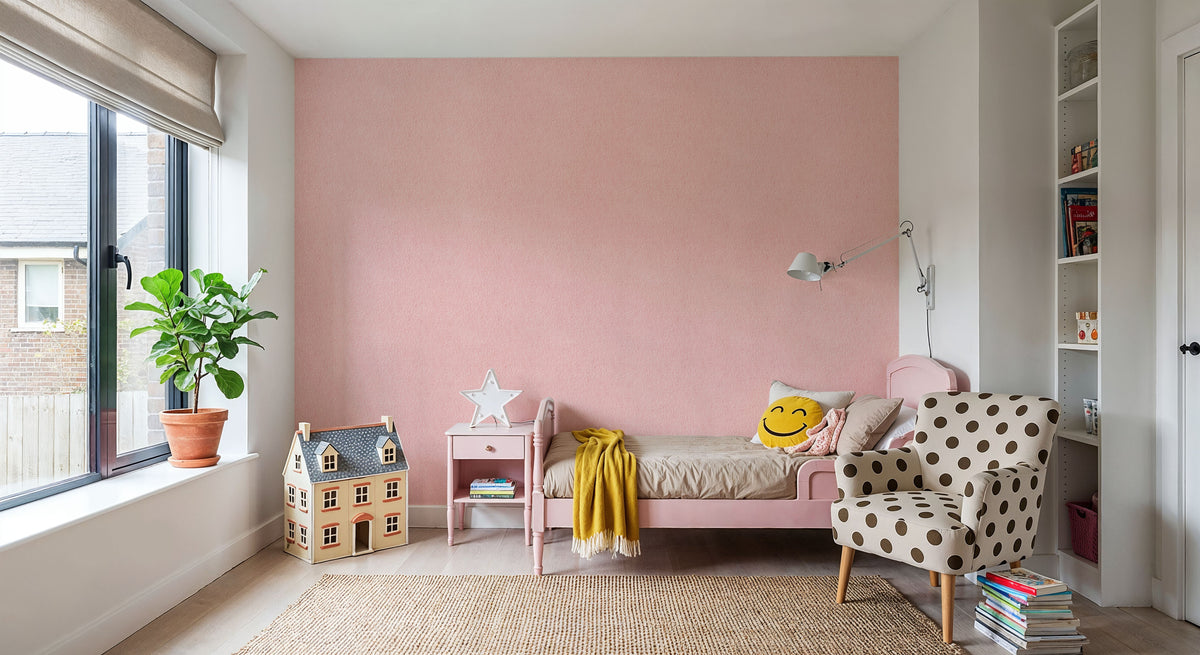 Faux Sand Stucco Finish, Blush Mural Wallpaper - room preview 02