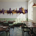 Havana Cuba Skyline Purple & Gold Mural Wallpaper - room preview 02