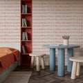 Coastal Leaning Red Mural Wallpaper - room preview 02