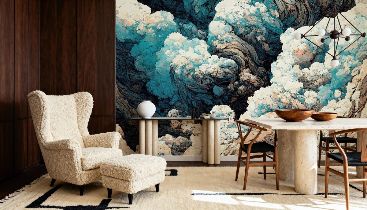Clouds and Waves Mural Wallpaper - room preview 02