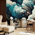 Clouds and Waves Mural Wallpaper - room preview 02