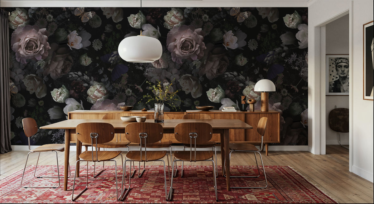Blooming Rose Garden Mural Wallpaper - room preview 02