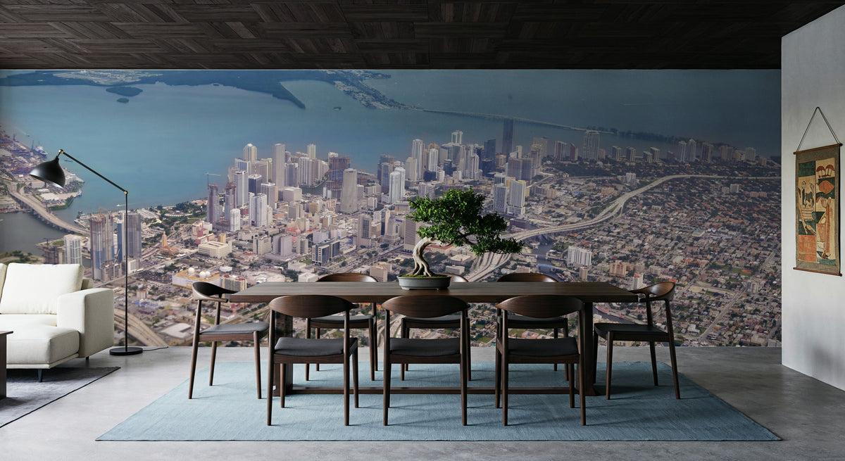 Downtown Miami Mural Wallpaper - room preview 02