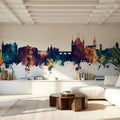 Thun Switzerland Skyline Blue & Bronze Mural Wallpaper - room preview 02
