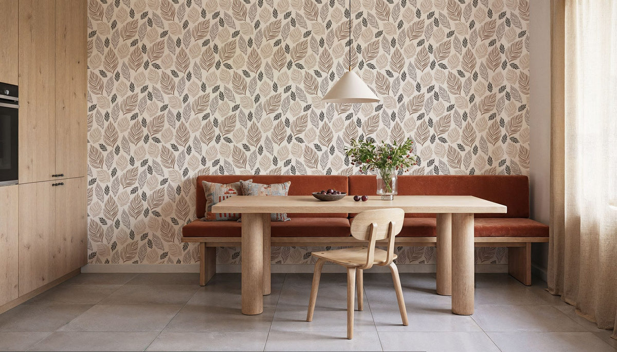 Featherly Leaves Mural Wallpaper - room preview 02