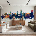 Split Croatia Skyline Blue & Bronze Mural Wallpaper - room preview 02