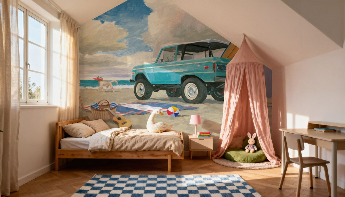 Beach Ride Parking Mural Wallpaper - room preview 02