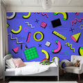 Memphis Shapes Mural Wallpaper - room preview 02