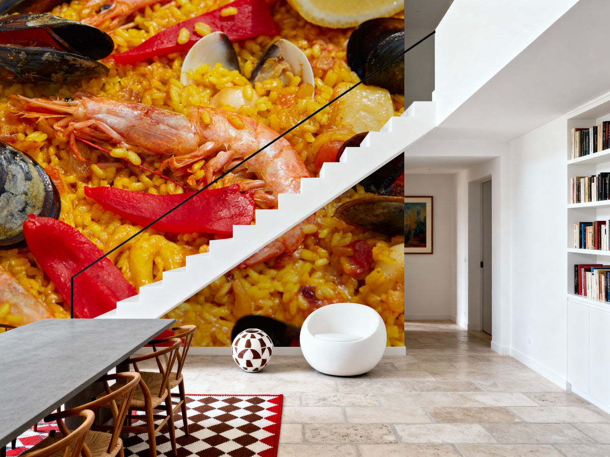 Spanish Seafood Paella Mural Wallpaper - room preview 02