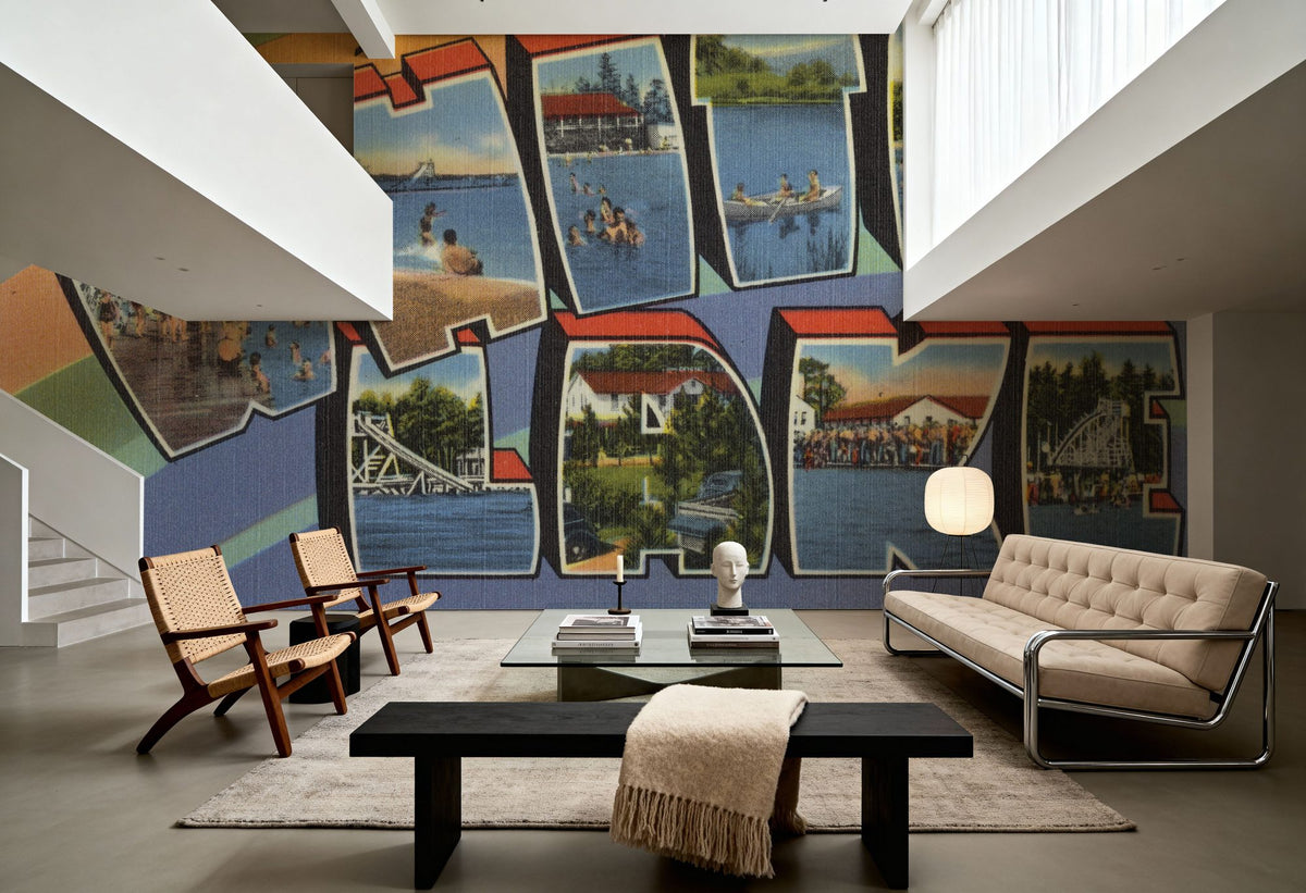 Greetings From White Lake Mural Wallpaper - room preview 02