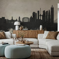 Rotterdam the Netherands Skyline Concrete Mural Wallpaper - room preview 02