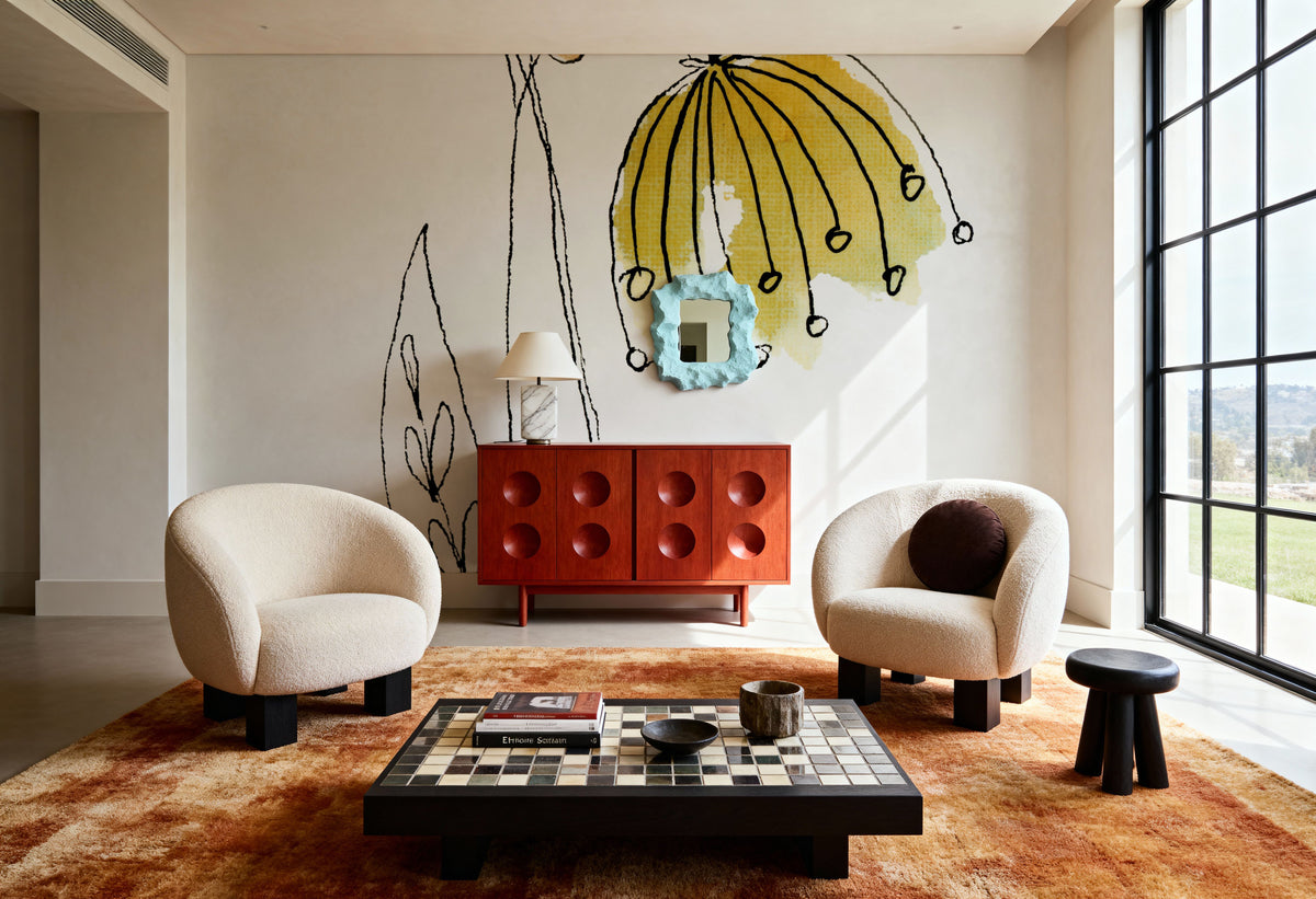 Line Flower III Mural Wallpaper - room preview 02