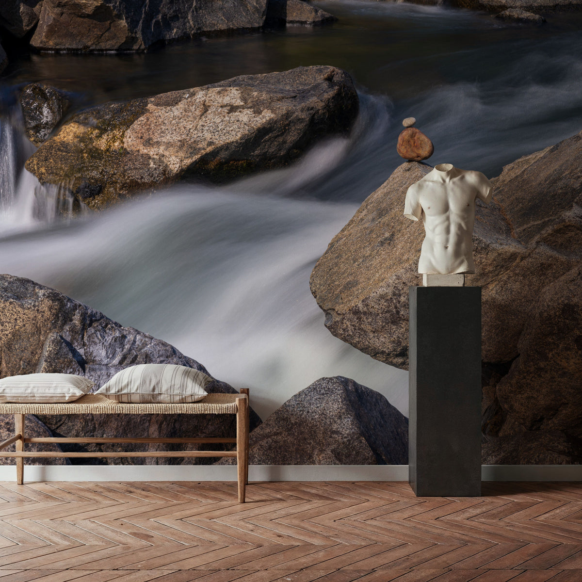 Icicle Creek Stones Mural Wallpaper - room preview 02