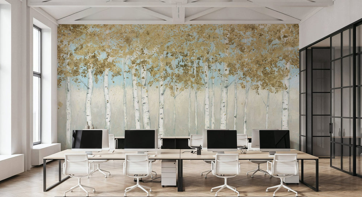 Shimmering Forest Mural Wallpaper - room preview 02