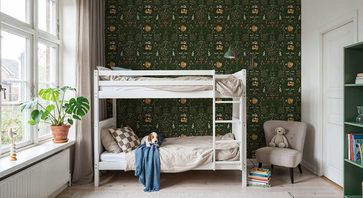 Friends Forever, Forest Green Mural Wallpaper - room preview 02