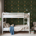 Friends Forever, Forest Green Mural Wallpaper - room preview 02