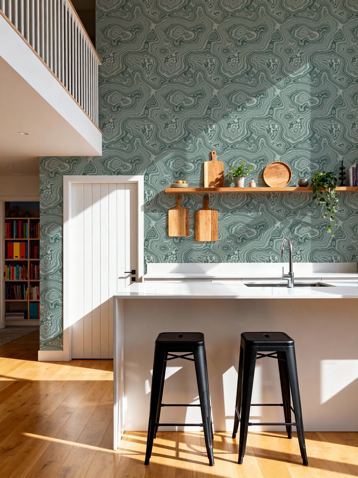 Root Wood, Green Mural Wallpaper - room preview 02