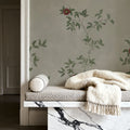 Rambling Rose, Garnet on Greige Mural Wallpaper - room preview 02