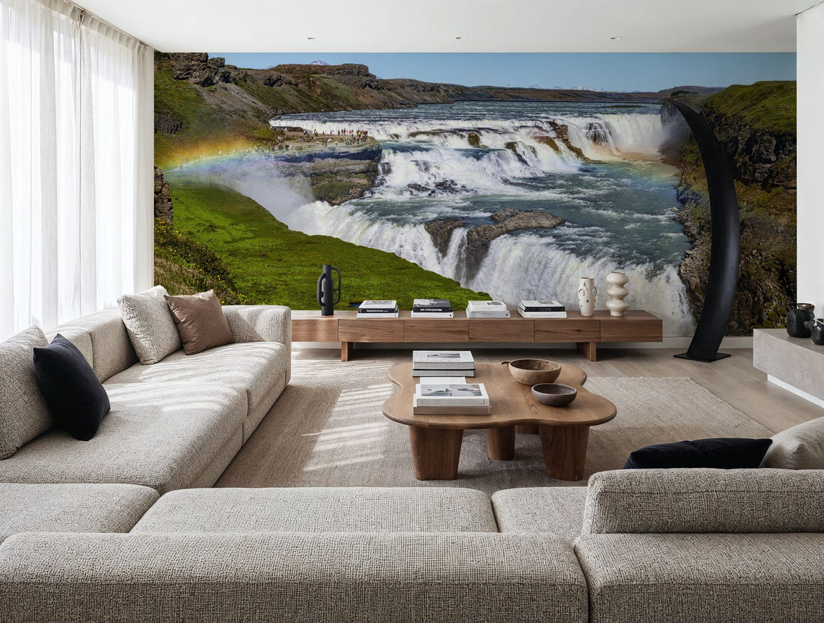 Majestic Rainbow Falls Mural Wallpaper - room preview 02