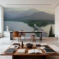 Mountain Lake Crossing Mural Wallpaper - room preview 02