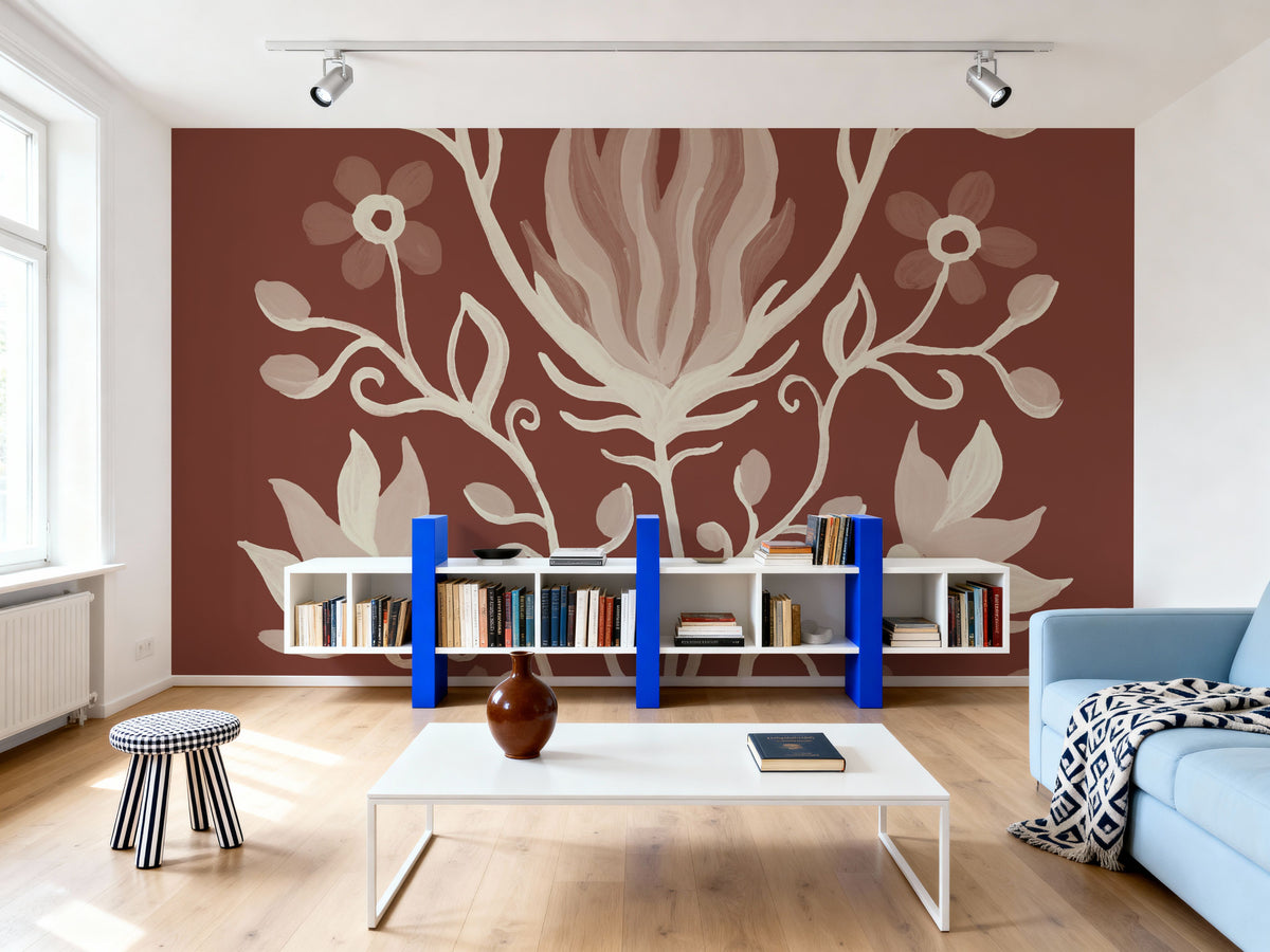 Illuminated Floral II Mural Wallpaper - room preview 02