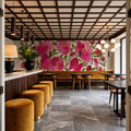 Rose Blooms Mural Wallpaper - Red Tone - room preview 02