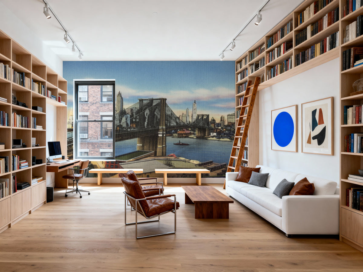 Greetings From Brooklyn Bridge Mural Wallpaper - room preview 02