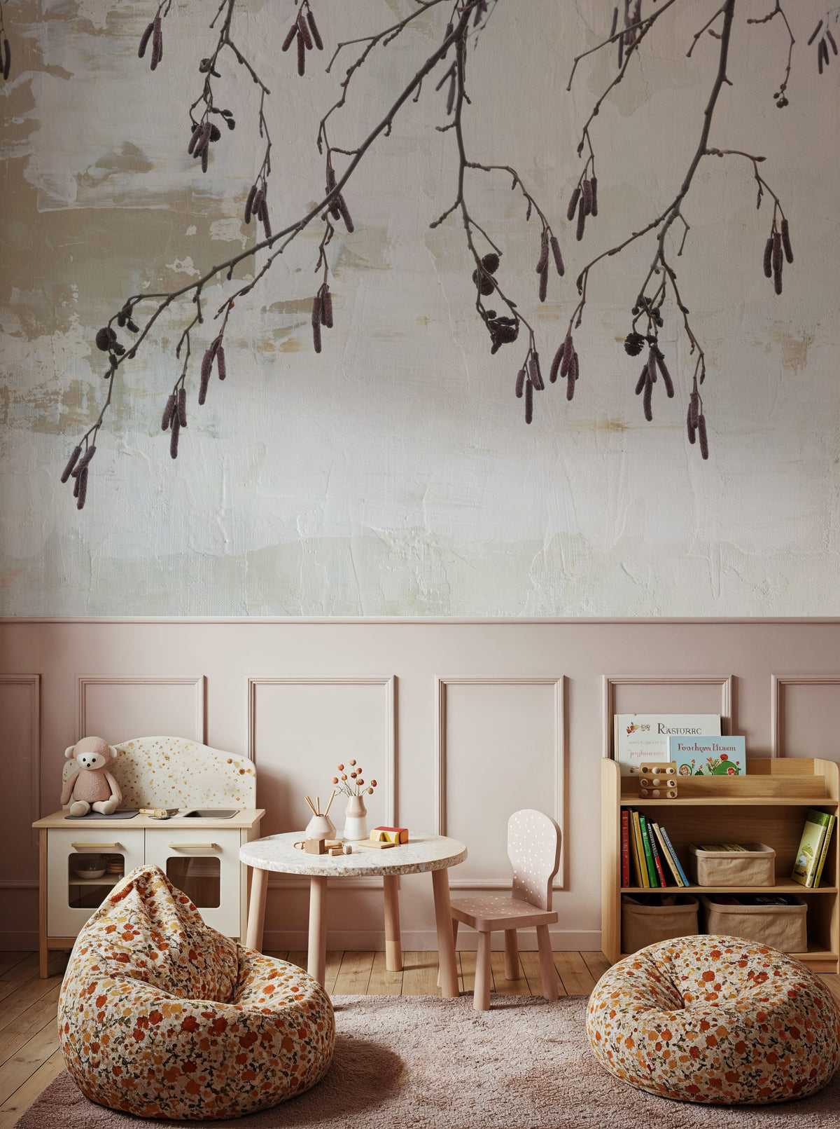 Catkins in Plaster I Mural Wallpaper - room preview 02