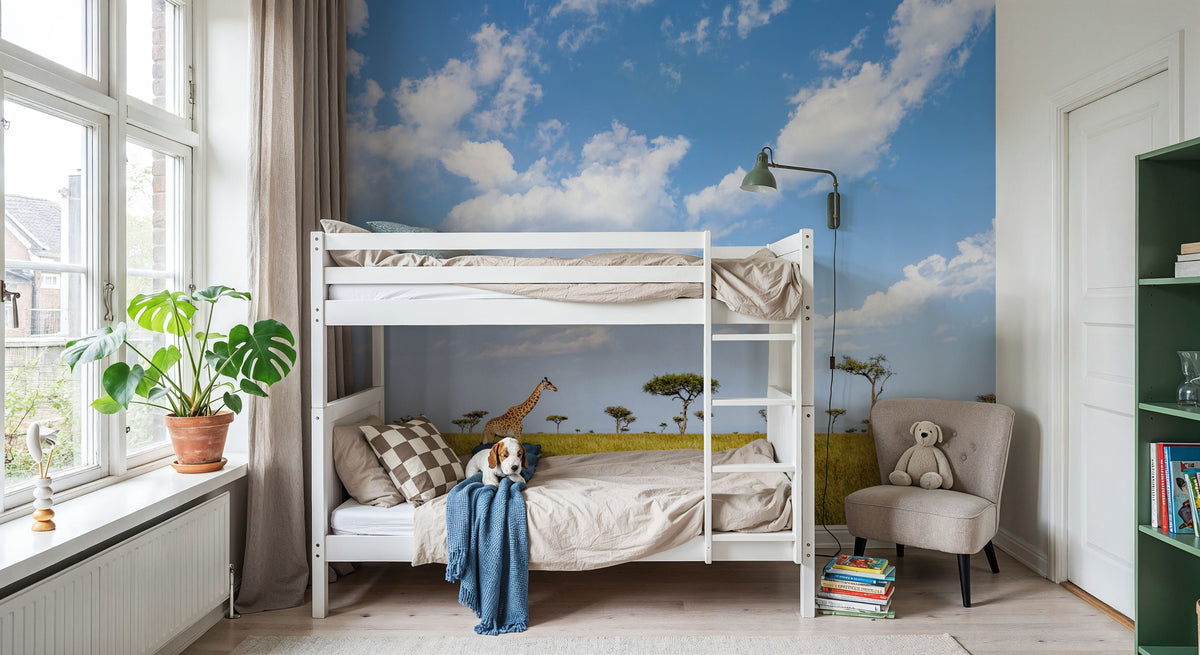 Giraffe Walk Mural Wallpaper - room preview 02