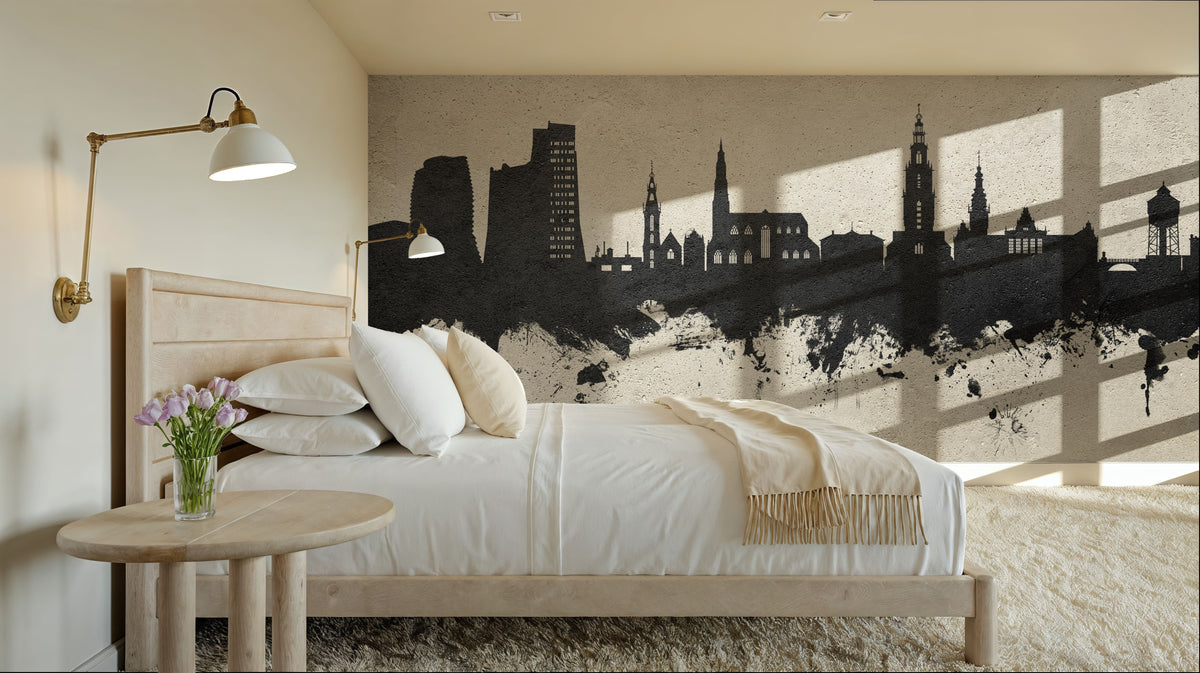 Groningen the Netherlands Skyline Mural Wallpaper - room preview 02