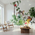 Paradise Bird and Monkey Mural Wallpaper - room preview 02