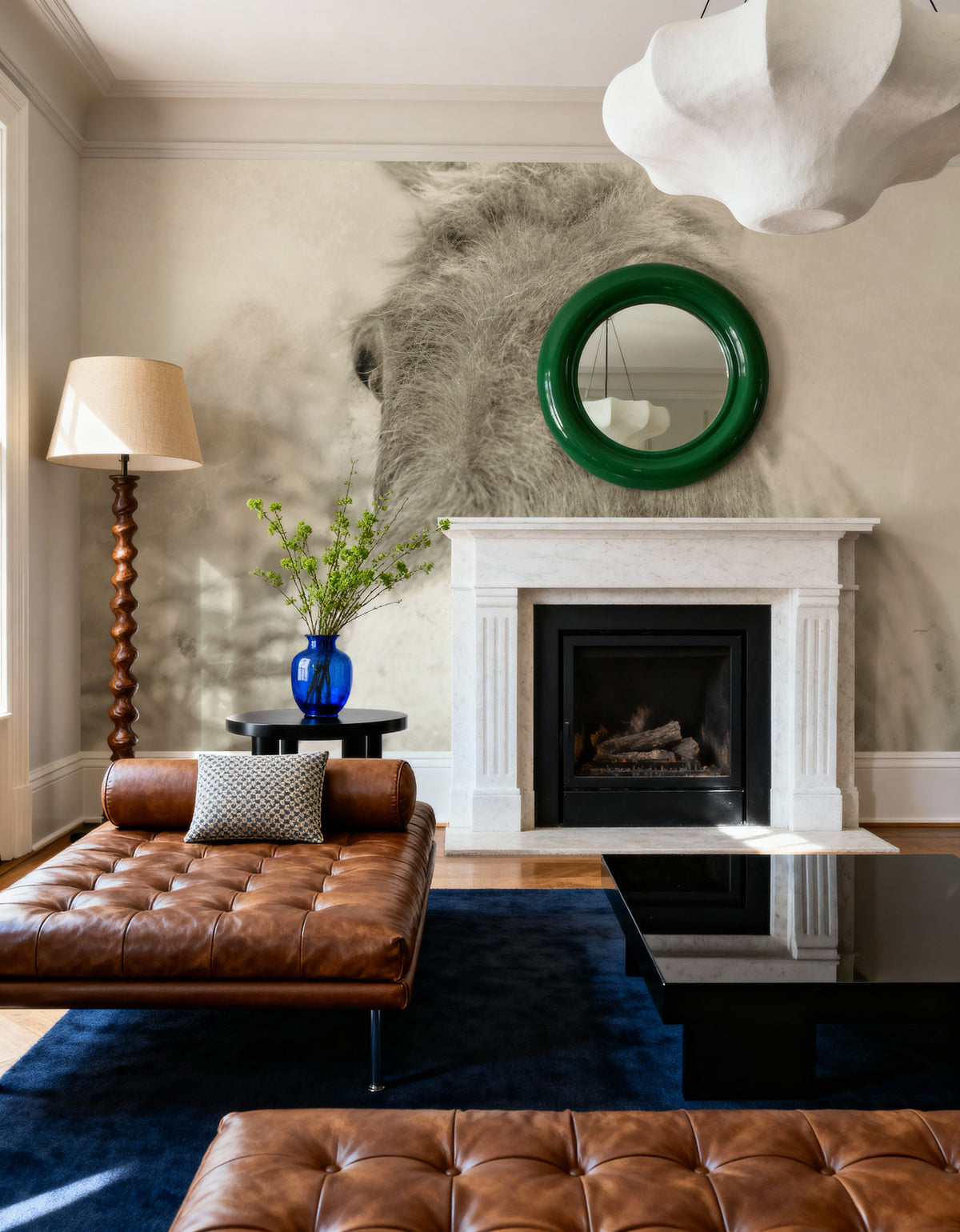 Donkey Pasture Sepia Mural Wallpaper - room preview 02