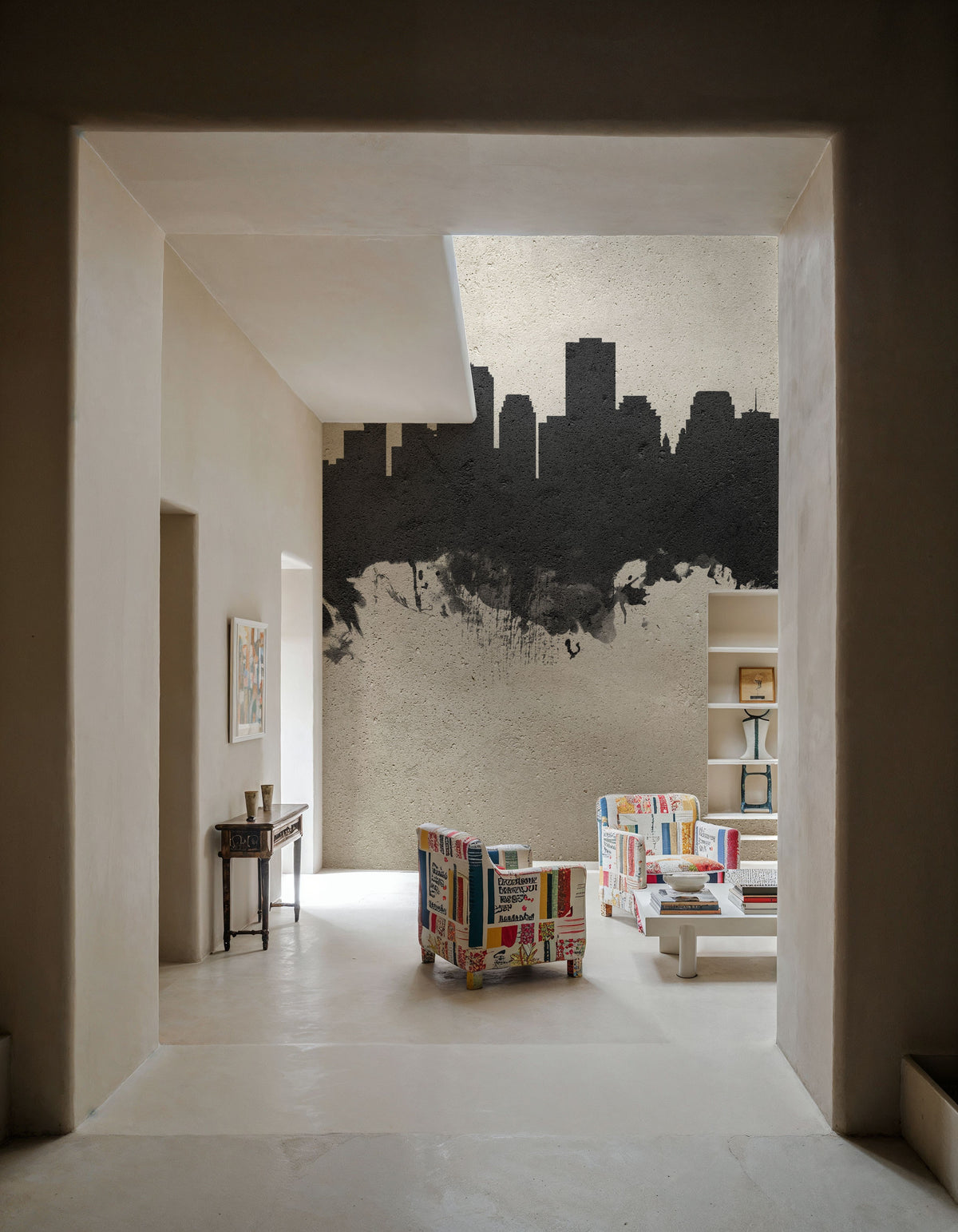 New Orleans Louisiana Skyline Concrete Mural Wallpaper - room preview 02