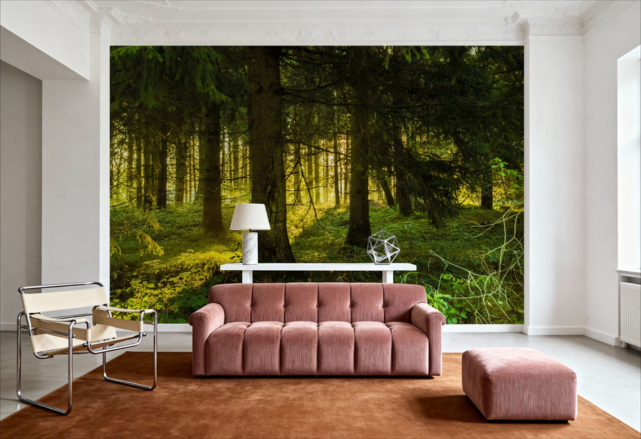 Woodland Nursery Wallpaper Mural – Baby Animals Wall Mural – Nordic Woodland